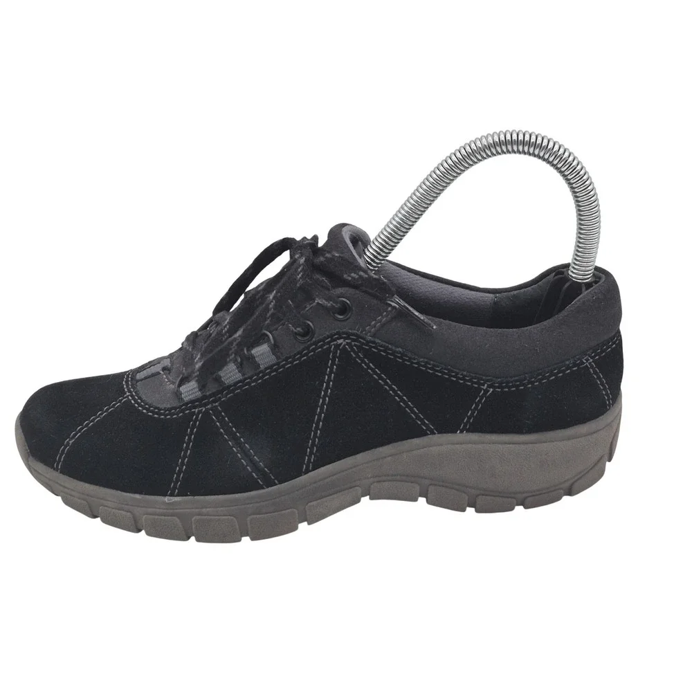 Clarks Shoes Womens Size 5.5 Black Suede Lace Up Comfort Sneakers 26067600